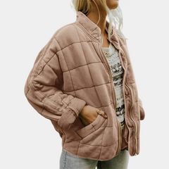Laura | Chaqueta Acolchada Bomber Mujer Cuello Mao Cremallera