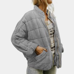 Laura | Chaqueta Acolchada Bomber Mujer Cuello Mao Cremallera