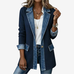 Lidia | Chaqueta Vaquera de Punto Combinada de Otoño Mujer