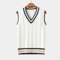Hugo | Gilet Chaleco de Punto Hombre Cuello V Cable Knit