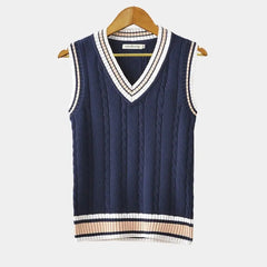Hugo | Gilet Chaleco de Punto Hombre Cuello V Cable Knit