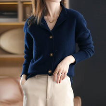 Lidia | Jersey Fino de Lana Mujer Cuello Medio con Botones