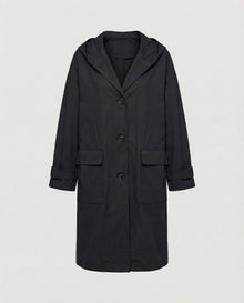 Lola | Gabardina Larga Impermeable Mujer con Capucha Botones