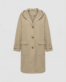 Lola | Gabardina Larga Impermeable Mujer con Capucha Botones