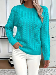 Lola | Women's Cable Knit Crewneck Long Sleeve Sweater