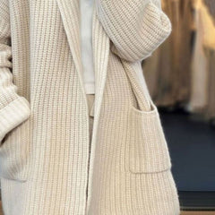Lorena | Cárdigan de Punto Oversize Mujer Bolsillos Manga Larga