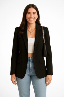 Lorena | Chaqueta Americana Mujer Solapa Botón Único