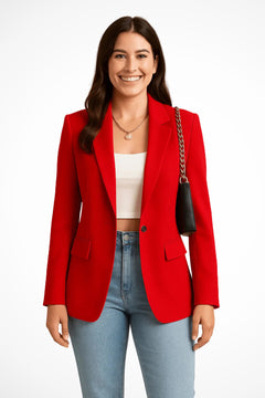 Lorena | Chaqueta Americana Mujer Solapa Botón Único