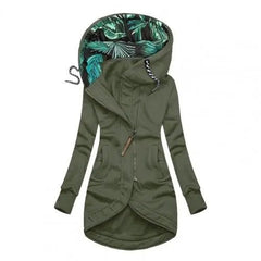 Lorena | Parka con Capucha Mujer Cremallera Forro Estampado