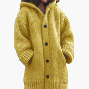 Lourdes | Cárdigan de Punto con Capucha Mujer Oversize Botones