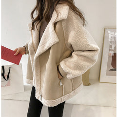 Macarena | Chaqueta de Borreguito de Ante Mujer Cremallera Oversize