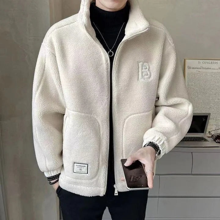 Marcos | Chaqueta de Borreguito Hombre Invierno con Capucha Cremallera