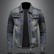 Marcos | Chaqueta Vaquera Hombre Vintage Cremallera Doble
