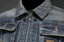 Marcos | Chaqueta Vaquera Hombre Vintage Cremallera Doble