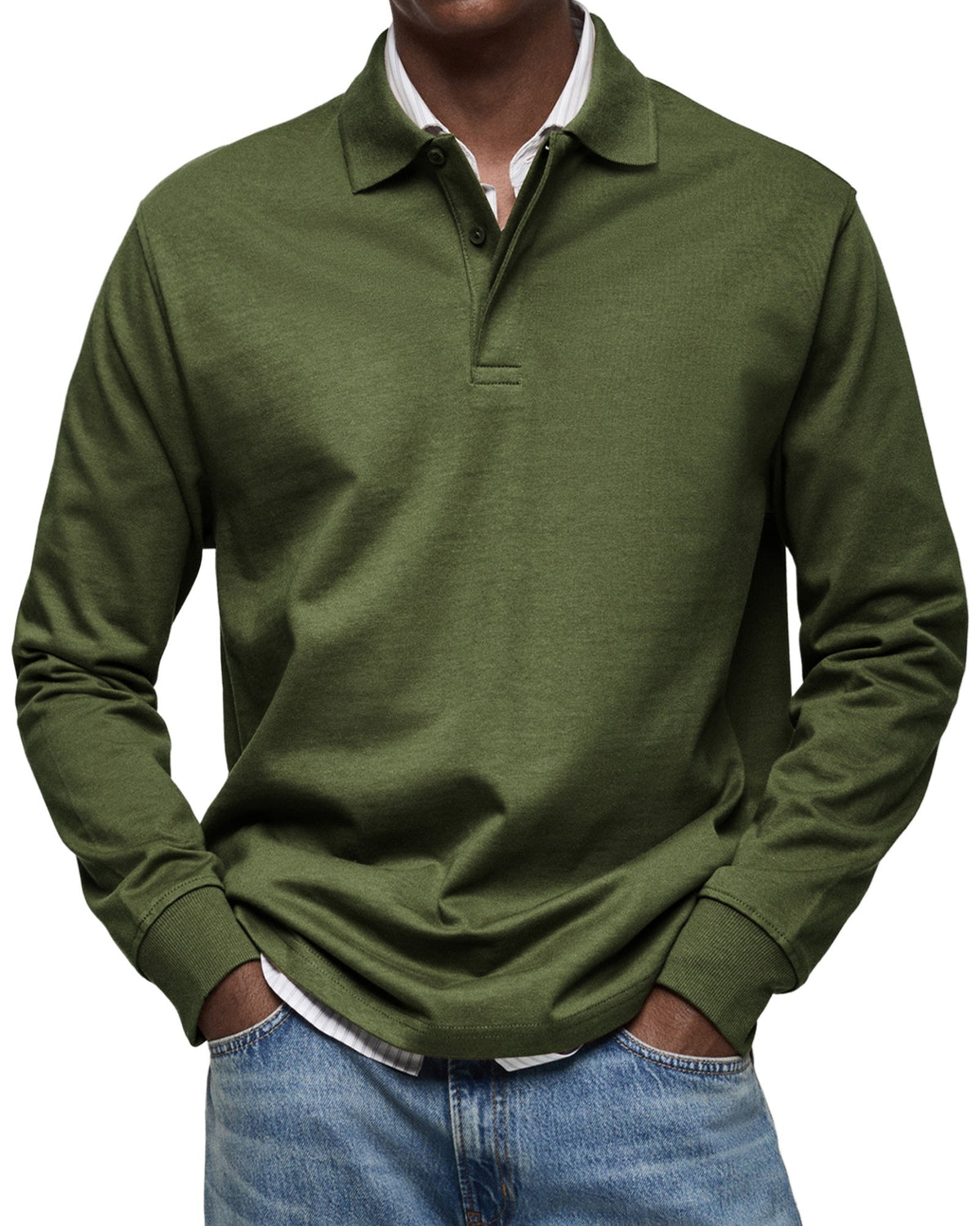 Marcos | Polo de Manga Larga Hombre Cuello Polo