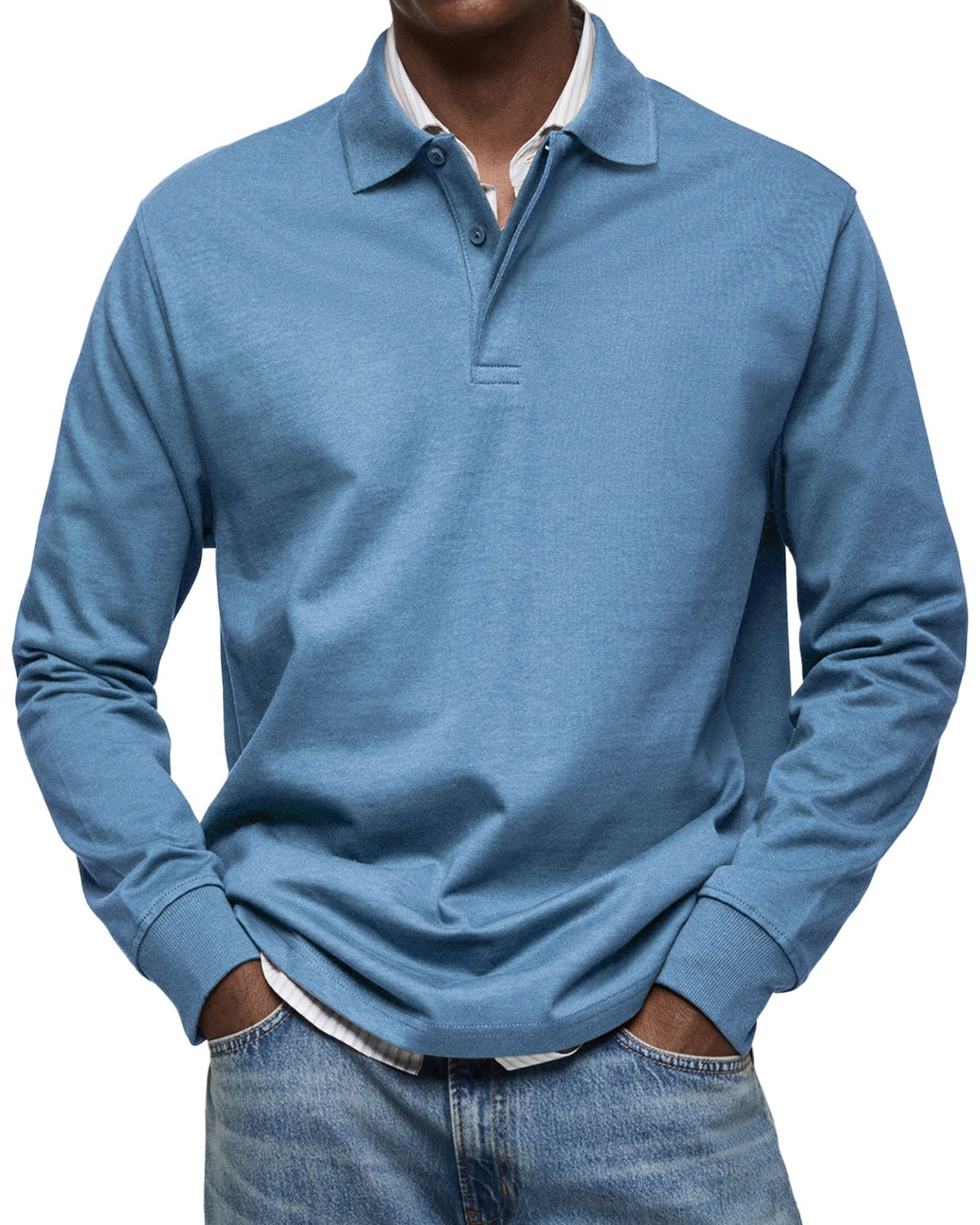 Marcos | Polo de Manga Larga Hombre Cuello Polo