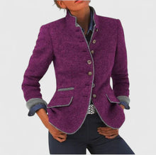 Marisol | Blazer de Lana Mujer Cuello Mao Botones Formal