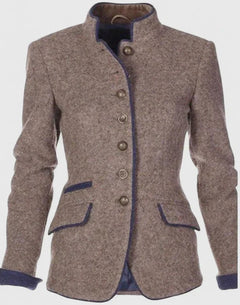 Marisol | Blazer de Lana Mujer Cuello Mao Botones Formal