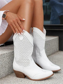 Marisol | Botas Camperas Mujer Caña Media Caladas Cremallera