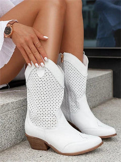 Marisol | Botas Camperas Mujer Caña Media Caladas Cremallera