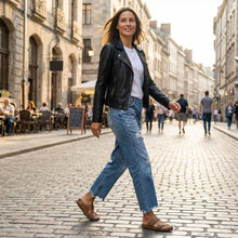 Marisol | Jeans Rectos Destroyed Mujer Cintura Alta Cropped