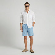 Mateo | Bermudas de Lino Hombre Cintura Elástica Cordón