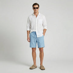 Mateo | Bermudas de Lino Hombre Cintura Elástica Cordón