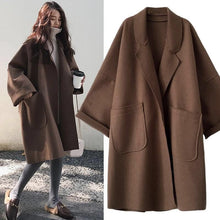 Mencía | Abrigo Largo de Mezcla de Lana Oversize Mujer Cuello Solapa