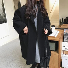 Mencía | Abrigo Largo de Mezcla de Lana Oversize Mujer Cuello Solapa