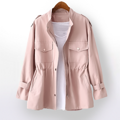 Mencía | Chaqueta Militar Corta Mujer Cintura Ajustable