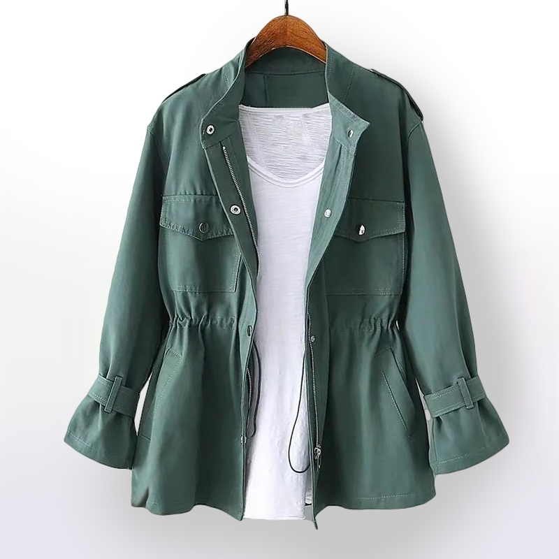 Mencía | Chaqueta Militar Corta Mujer Cintura Ajustable