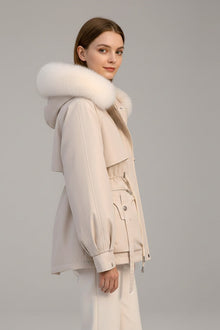 Mencía | Parka Acolchada Mujer con Capucha Piel Cordón Ajustable