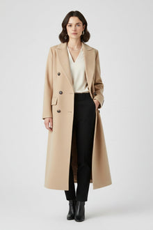 Mencía | Peacoat de Paño Largo Mujer Cuello Solapa Doble Botonadura