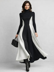 Mencía | Vestido Largo de Invierno Mujer Cuello Alto Manga Larga