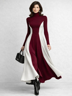 Mencía | Vestido Largo de Invierno Mujer Cuello Alto Manga Larga