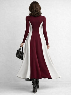 Mencía | Vestido Largo de Invierno Mujer Cuello Alto Manga Larga