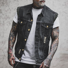 Mikel | Chaleco Vaquero Biker Hombre Botones Dorados