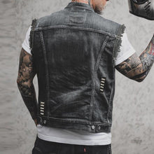 Mikel | Chaleco Vaquero Biker Hombre Botones Dorados