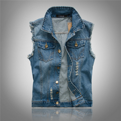 Mikel | Chaleco Vaquero Biker Hombre Botones Dorados