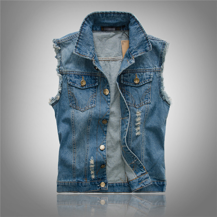 Mikel | Chaleco Vaquero Biker Hombre Botones Dorados