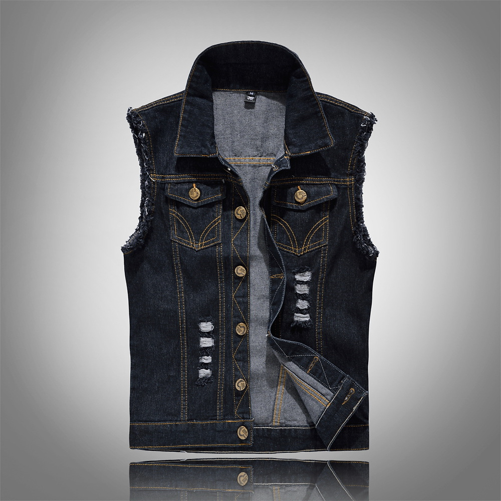 Mikel | Chaleco Vaquero Biker Hombre Botones Dorados