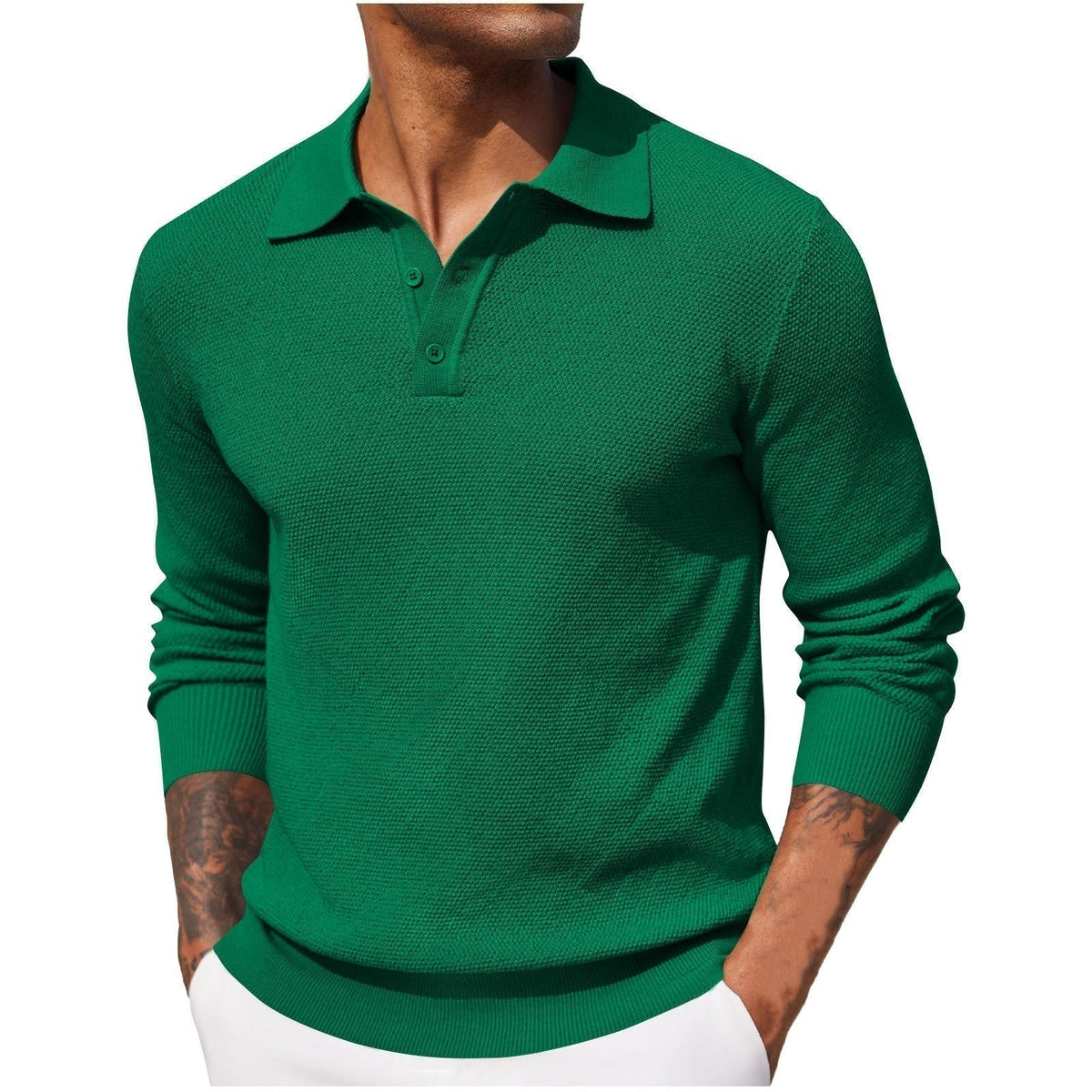 Mikel | Polo Hombre de Manga Larga Punto Texturizado