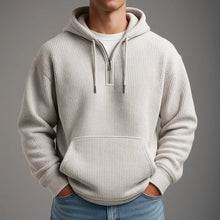 Mikel | Zip Hoodie de Tejido Waffle Hombre Media Cremallera