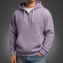 Mikel | Zip Hoodie de Tejido Waffle Hombre Media Cremallera