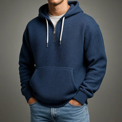 Mikel | Zip Hoodie de Tejido Waffle Hombre Media Cremallera