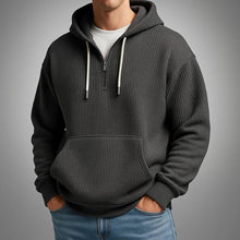 Mikel | Zip Hoodie de Tejido Waffle Hombre Media Cremallera