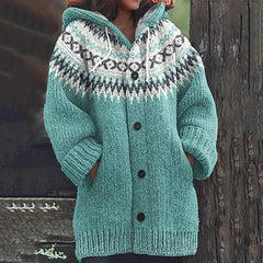 Miriam | Jersey de Rayas Mujer con Capucha Largo Punto