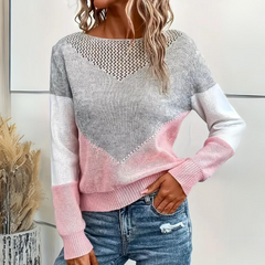 Montserrat | Jersey de Punto Bicolor Calado Mujer Manga Larga