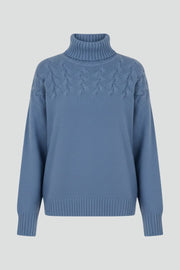 Montserrat | Jersey de Punto con Cuello Alto Mujer Trenzas Oversize
