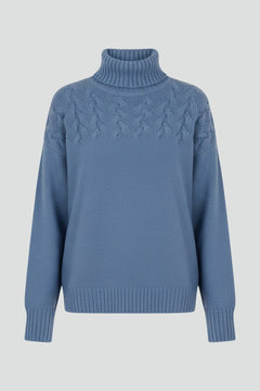 Montserrat | Jersey de Punto con Cuello Alto Mujer Trenzas Oversize